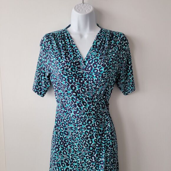 Lilly Pulitzer Women's Adalie Leopard Print Wrap Dress size S Short Sleeve - Picture 3 of 10